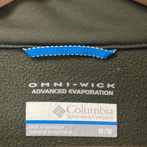 Columbia Soft Shell Omni Wick Olive Green Jacket Coat Windbreaker size M Medium - Picture 6 of 8